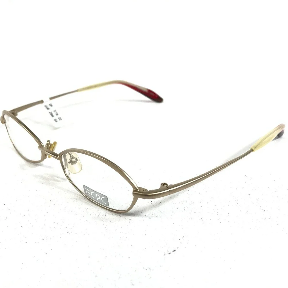 BCPC BP-149 COL.03 Eyeglasses Frames Red Gold Round Oval Full Rim 47-17-134